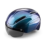 【耐衝撃性＆軽量】自転車ヘルメットの表面は高剛性PC素材を採用して、外部からの衝撃力を効果的に吸収し、しっかりと頭を保護します。EPS高衝撃吸収性素材が内蔵され、衝突時の衝撃を軽減し、転倒しても頭部を最大限に保護します。一体成型により、ハードシェル並みの衝撃分散効果もあります。一体成型と超軽量なEPS素材を使用し、最大限に重量を削減し、ヘルメットは僅か274ｇ 頭に被ってみて思っていたより軽くて全然気にならないです。 【磁気ゴーグル付き】強力マグネットで簡単に取り外しのできるゴーグル付き！日差し...