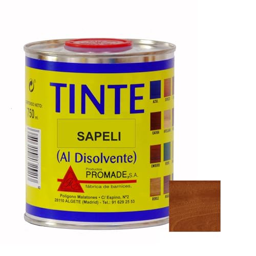 Promade - Tinte al disolvente para teñir la madera. Tonos de madera y colores vivos y modernos (375 ml, Sapelly)
