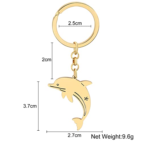 Porte-clés dauphin robuste avec anneau solide pour trousseau - 5