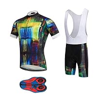 Moxilyn Set Ciclismo Uomo - Maglia Manica Corta + Pantaloncini Con Cuscino Gel 9D, Traspirante