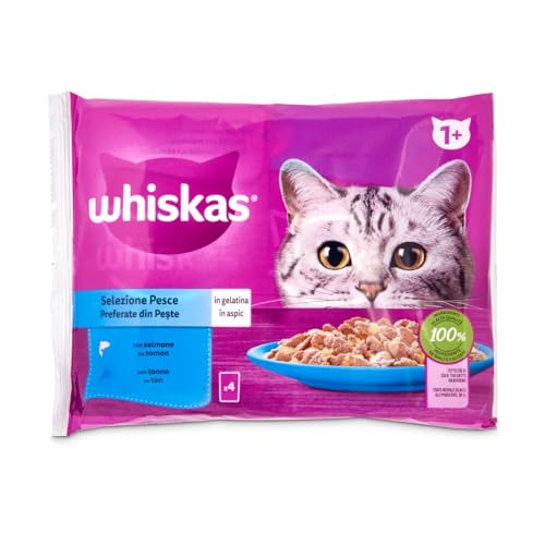 Whiskas Comida Húmeda para Gatos Selección Pescados 4x85g