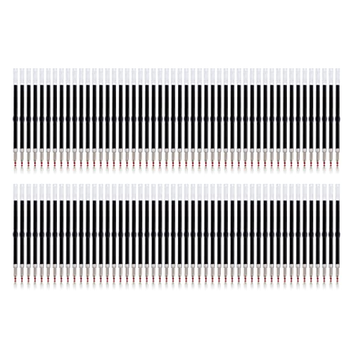 Pasisibick 100 Pieces Plastic Beadable Pen Refills, 2.44 Inch/6.2 Cm Black Ink Smooth Writing Pen Refills For Bead Pens Diy Ppl Gift(Pack Of 100) #TOP2