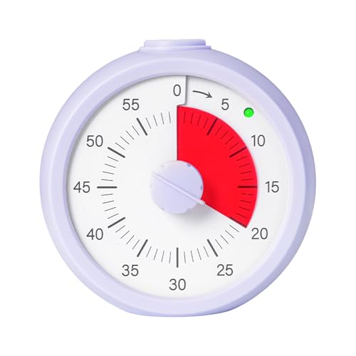 Moiubik Visual Timer for Kids 60 Minute Countdown Timer for Classroom Study Office Kitchen with Silent Operation RoundTimer (Purple) - Image 8