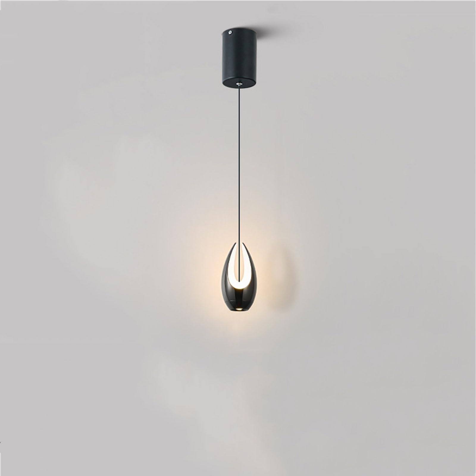 Lampe de chevet suspendue LED noire pour décoration murale et ambiance canapé