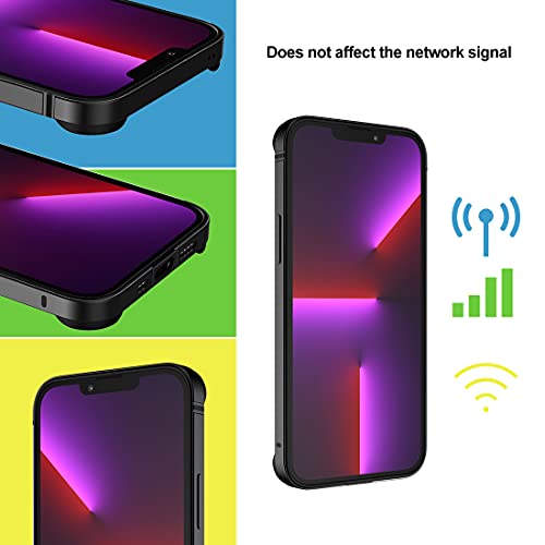 Slim Metal Bumper Case Compatible With Iphone 14 Plus/13 Pro Max, Metal Bumper Cover With Soft Tpu Inner [No Signal Interference][Support Wireless Charging] For Iphone 14 Plus/13 Pro Max 6.7Inch, Black #TOP6