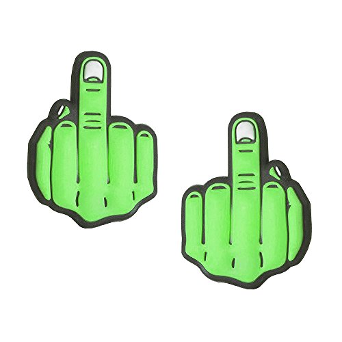 Racket Expressions - Tennis Dampener String Shock Absorber for Racket - Tennis Racket String Dampener, Tennis Dampers - Tennis Themed Gifts, Tennis Accessories - Pack of 2 Middle Finger (Green)