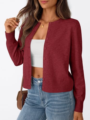 Image of Trendy Queen Lightweight Cardigan Sweaters for Women 2026 | Soft Knit Button-Down, Classic Fit Open-Front Layering Piece for Fall, Winter & Office Wear