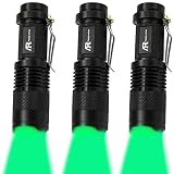 AR happy online 3 Pack Green Light Flashlight, 3 Modes Mini Green LED Flashlight, Zoomable Green Fla