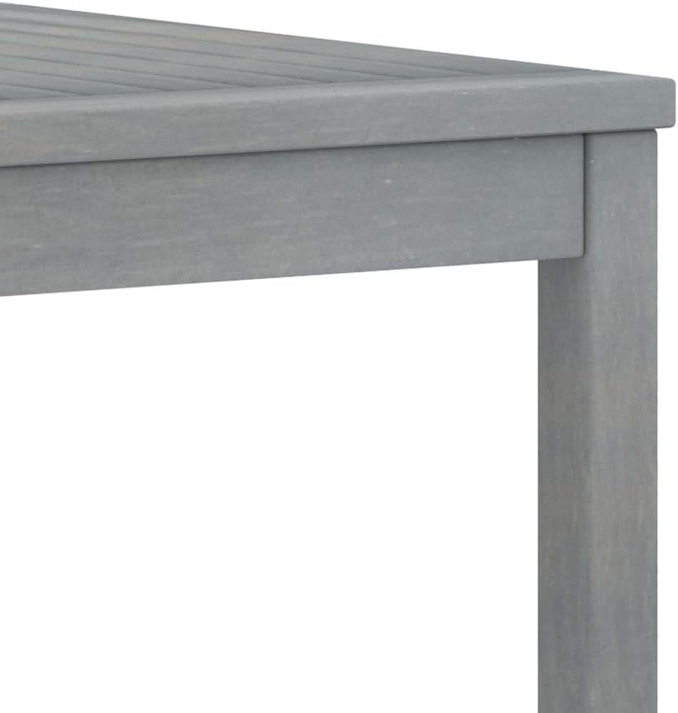 Garden Coffee Table Grey Solid Acacia Wood Side Table Coffee Tables for Lawn Beach 39.4x19.7x13.0 in