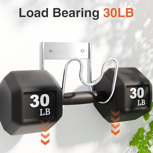 Image of Stainless Steel Garden Hose Holder - Extra Large Heavy Duty Silver SS304 Wall Mounted Hanger for Water Hose, Extension Cords, Vacuum Lines, Anti-Rust