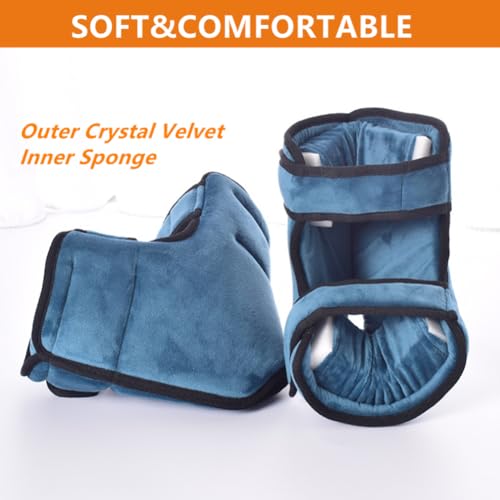 Image of WEEOATAR 2 Pcs Heel Protectors Cushion,Pain Relief Foot Pillow with Magic Sticks Relieves Pressure from Sores and Ulcers,Cushion Ankle Pillow Fits for Bed and Wheelchairs(Blue1)