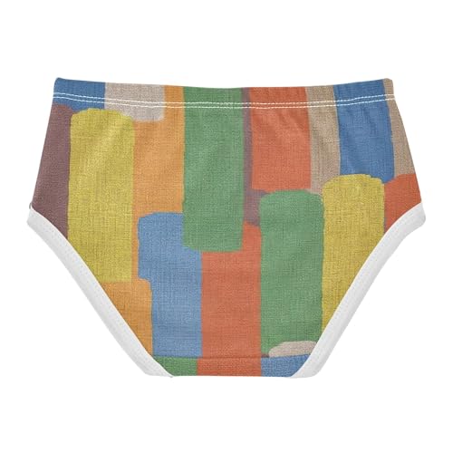 Cotton Toddlers Underwear Floral Abstract Colorful Brush Green Panties for Girl Durable Briefs Kids Undies 2t2