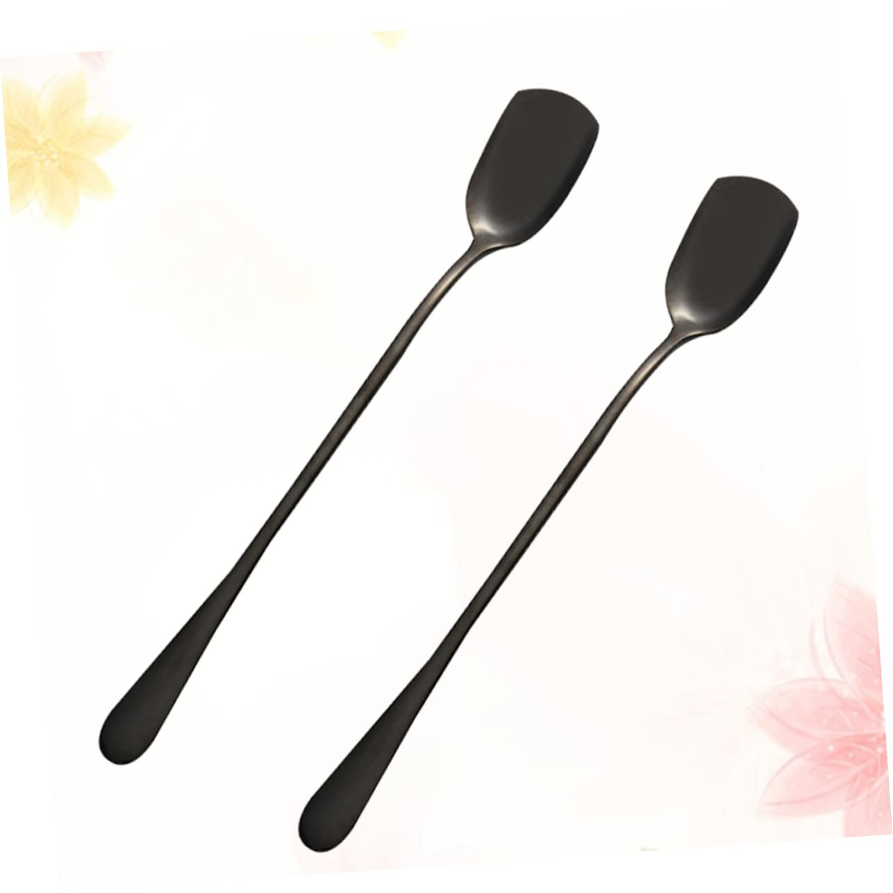 FUNOMOCYA 6pc Stainless Steel Ice Cream Spoons Long Handle Stirring Spoons for Tall Glasses Snow Cones