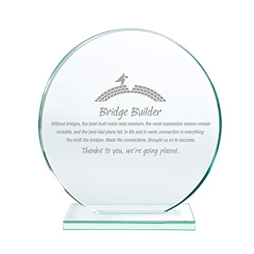 Baudville Engraved Trophy - Jade Glass - Award for Employees - Personalized Engraving Up to Three Lines and Pre-Written Verse Selection - Round - Thumbnail 7