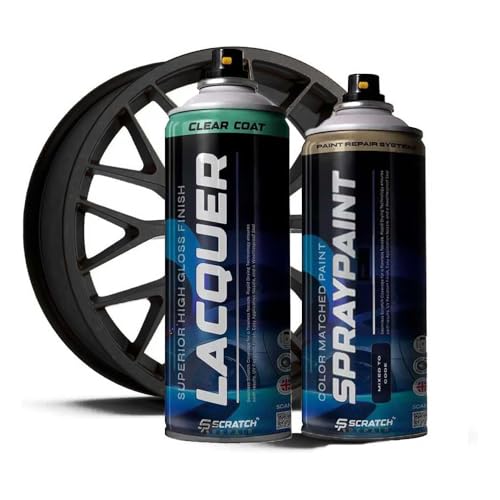 Black Alloy Wheel Paint Gloss - Premium Aerosol Spray for Durable, High-Gloss Finish on Automotive Rims - Ideal for Customization, Scratch Resistance (Aerosol Paint)