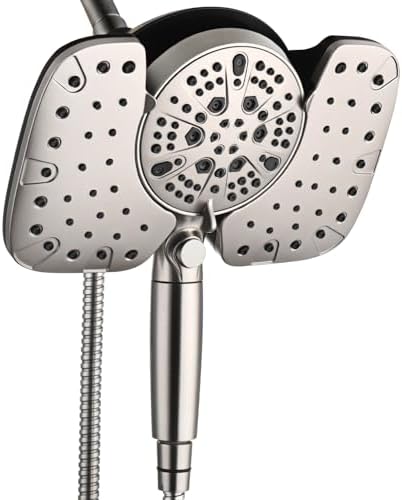 Hotel Spa AquaCare As Seen On TV High Pressure Handheld & Rain 50 Mode 3 Way Shower Head Combo With Anti Clog Jets, 2 Mode Tub & Pet Power Wash, Extra Wall Bracket, 6 Ft. Hose, Nickel Finish - View #5