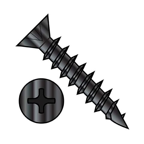 6-13X3/4 Phillips Flat Head no Nibs Deep Thread Wood/Hinge Screw Full Thread Black Oxide Oil (Pack Qty 10,000) BC-0612DPFDB by Shorpioen Cover
