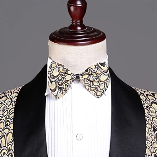 Printed Suit Three-Piece Suit Men's Casual Suit Tailored Personality Suit Jacket Men's Dress(Medium)4