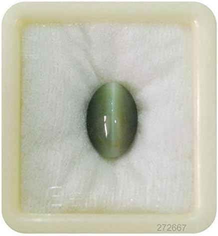 ABHINAV Gems 7.25 Ratti /6.62 Carat Natural Cat Eye Stone Lab-Certified Premium Quality Natural cat eye Cat's Eyes Lehsunia Ketu Loose Gemstone for Men & Women