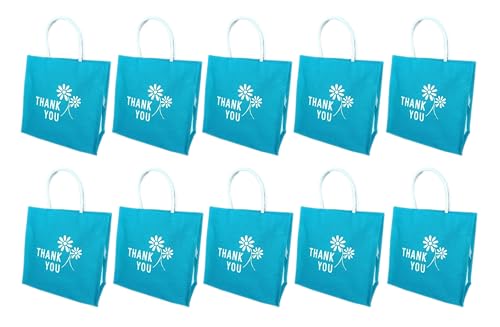 Image of Soman Jute Ecofriendly Return Gift Bags Thank You Printed with Zip Blue Pack of 10 Bags