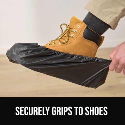 GORILLA GUARD Shoe Covers Disposable, Pack of 200 (100 Pairs) Waterproof Ankle Booties, Puncture Resistant Accessories for Work, Safety Boot Cover for Indoors and Outdoors, Secure Universal Fit, Black by GORILLA GRIP - Image 3