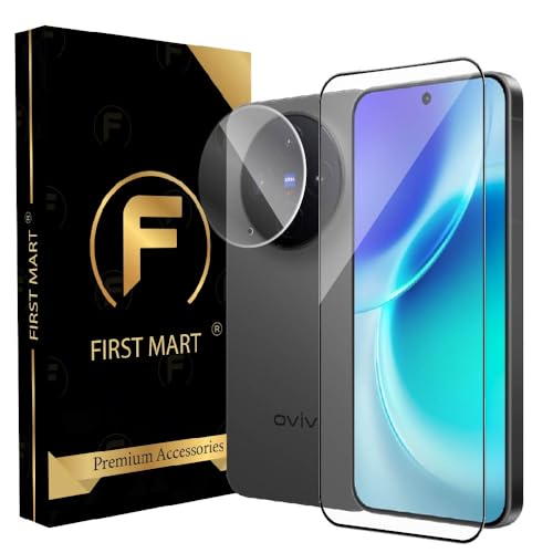 Image of FIRST MART Military-Grade Tempered Glass Compatible with Vivo X300 5G (6.31 Inch) With Clear Camera Lens Protector & Installation Kit | Edge-to-Edge Protector Coverage | Clear