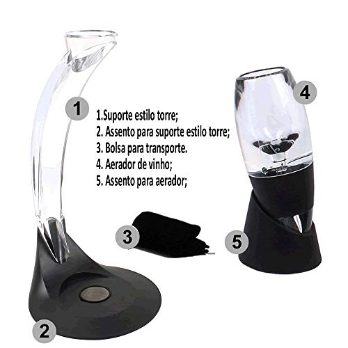 Decanter de Vinho aerador Magic 5 Peças CBRN14392