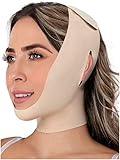 Fajas MYD 0810 Facial Slimming Post Surgical Chin Strap Compression for Women Beige M