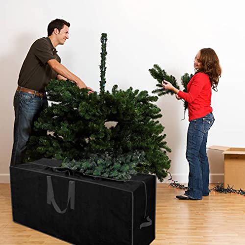 Primode Christmas Tree Storage Bag | Fits Up To 7.5 Ft. Tall Disassembled Tree I 45"X15"X20" Holiday Tree Storage Case | Protective Zippered Artificial Xmas Tree Bag (7.5Ft, Black) #TOP7