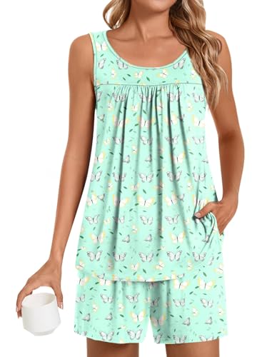 POPYOUNG Plus Size Pajama Set for Women Summer...