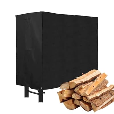Firewood Rack Cover 4 feet, Oxford Waterproof Wood Rack Cover, Outdoor Firewood Log Rack Cover, Wind Rain Protection Cover for Log Holder, Fire Wood Holder Cover with Openable Front Flap, 122x61x107cm