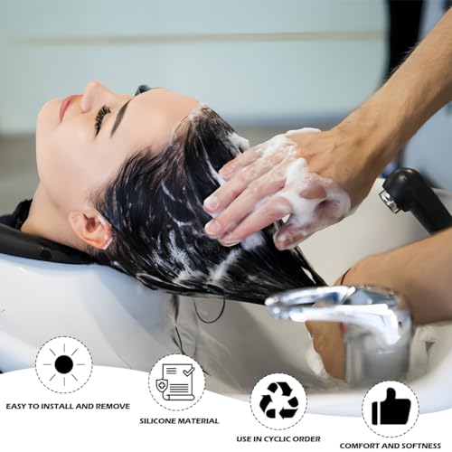 FERCAISH Shampoo Bowl Gel Nackenstütze Salon Hair Shampoo Bowl Silikon Hair Wash Nackenkissen für Friseur Haare waschen Waschbecken Salon Spa (Schwarz)