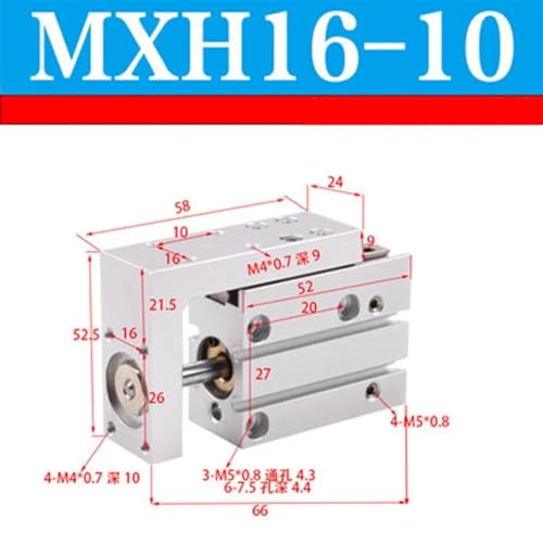 Vérin pneumatique MXH16-10 pour guidage précis sur table de transfert