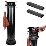 Cymexis Knock Box for Espresso Grounds, 18L Floor Standing Grounds Bucket with Towel and Garbage Bags for Barista Coffee Shop Bar,Coffee Knock Box for Barista Shop Bar (A)