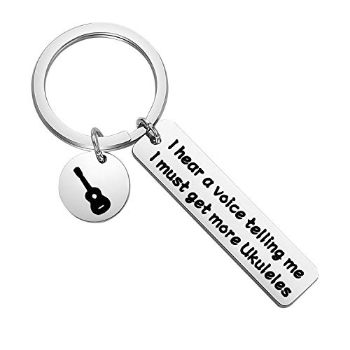 HOLLP Ukulele Gift Ukulele Acquisition Syndrome I Hear A Voice Telling Me I Must Get More Ukuleles Keychain Ukulele Lover Gift for Ukulele Player (Ukuleles Keychain)