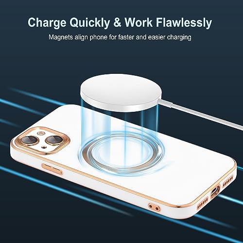 Coque iPhone 13 MagSafe blanche idéale pour charger son téléphone en voyage - 2