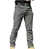 Sdeycui Men's Tactical Cargo Pants Waterpoof Ripstop Military Combat Pants Hiking Work Pants with Multi Pockets Gray