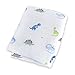 Lulujo Baby Cotton Muslin Swaddle Blanket, Prehistoric Pals, 47 x 47-Inch