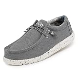 Hey Dude Men's Wally Stretch Iron Size 9 | Men’s Shoes | Men's Lace Up Loafers | Comfortable & Light
