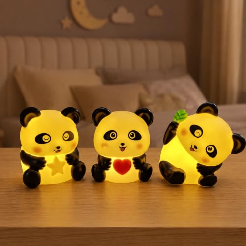 Image of Panda Night Lamp for Kids Room Decor Night Light Battery Operated Included (3 Panda Night Lamp Combo)