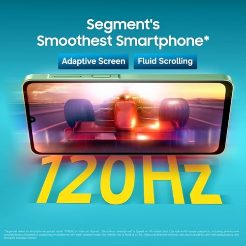 Image of Samsung Galaxy F70e 5G (Limelight Green, 128 GB) (6 GB RAM) | 6000 mAh Battery | Dimensity 6300 | Octa Core Processor | 6.74 inch PLS LCD Display |