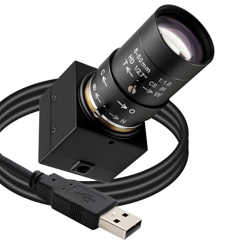 Webcam zoom 5-50 mm USB 5 MP haute définition pour Lightburn
