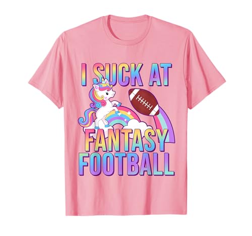 I Suck at Fantasy Football Punishments Unicorn Rainbow Loser T-Shirt