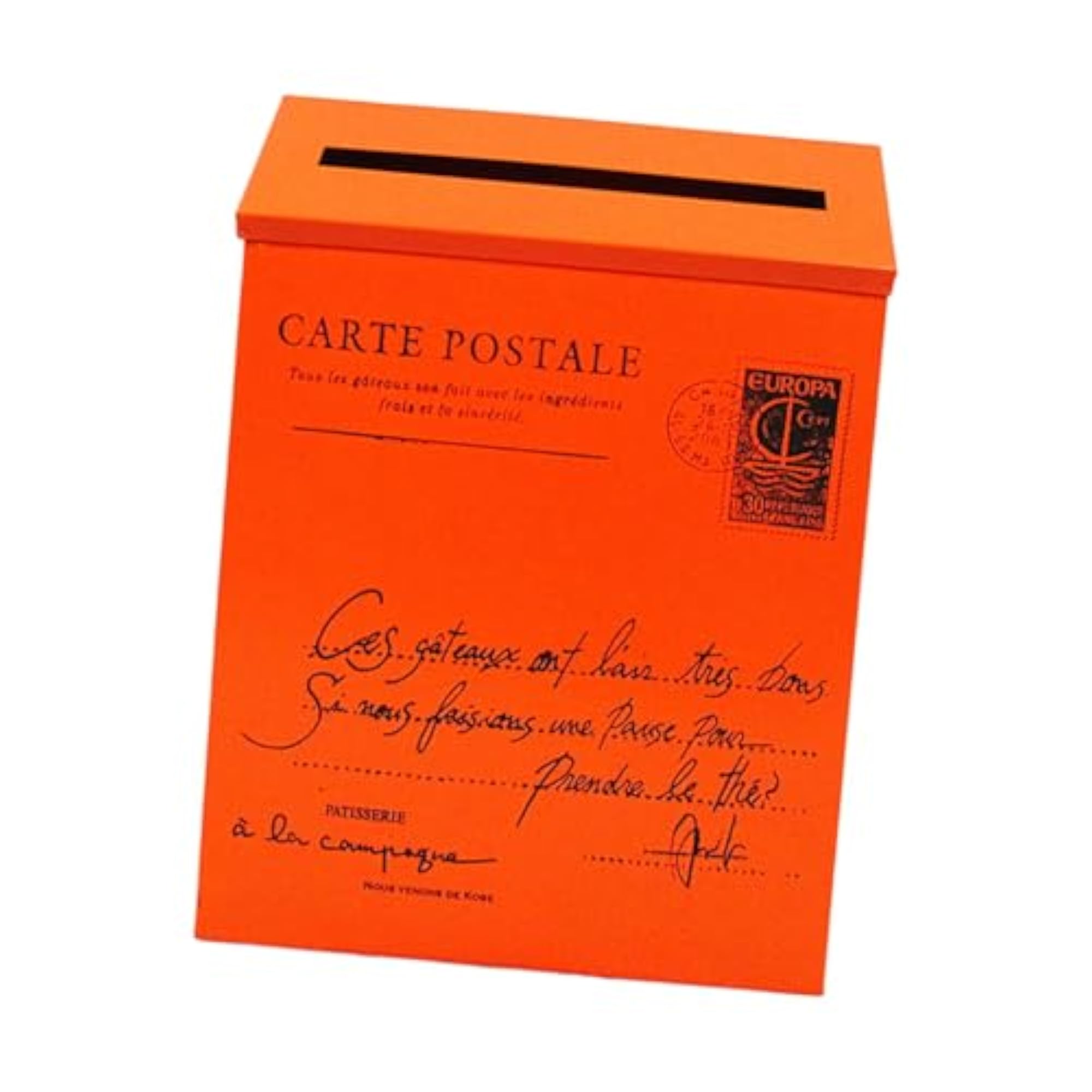 Wall Mounted Mailbox Retro Drop Box for Front Door, Orange