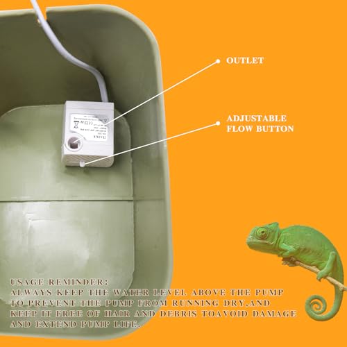 image for BingegePet Reptile Water Bowl with Filtration System, Lizard Drinking 
