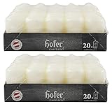 [page_title]-Hofer Stumpenkerzen Säulenkerzen, 40 Stück Set, Lange Brenndauer ca. 7 Stunden, Durchmesser 4 cm, Höhe 7 cm, Elfenbein Ivory