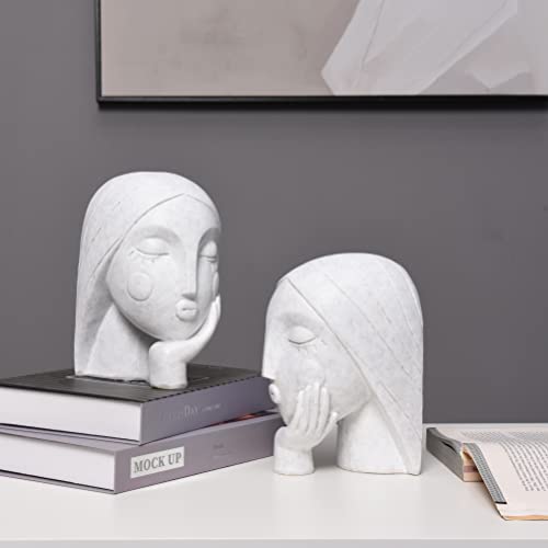 Pointnio Sculptures For Home Decor.head Statues Room Decor Aesthetic,Modern Living Room Decor,Office,Bedroom,Bookshelf Decorative Objects(White) #TOP3
