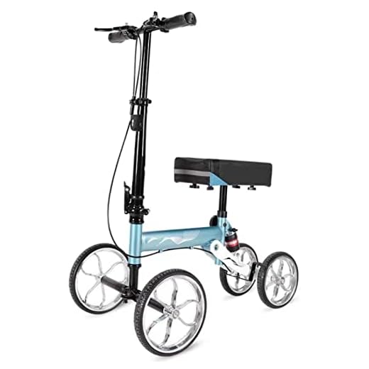 PRUJOY Knee Scooter Steerable Knee Walker,Foldable Wheel Walker,Economical Knee Scooter,for Foot Injuries Adult Compact Crutches