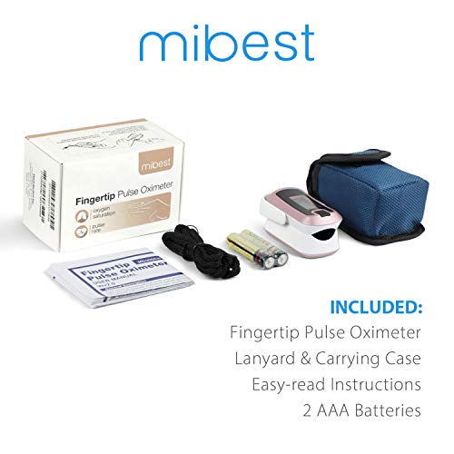 Image of Pulse Oximeter Fingertip, Blood Oxygen Saturation Monitor (SpO2) with Rate Measurements and Waveform Graph, Portable Digital Reading OLED Display, Batteries Lanyard and Carry Case Included