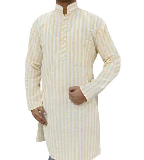Image of Men Kurta Long Sleeve Regular Fit Classic Ethnic for Casual Festive and Function Occasions